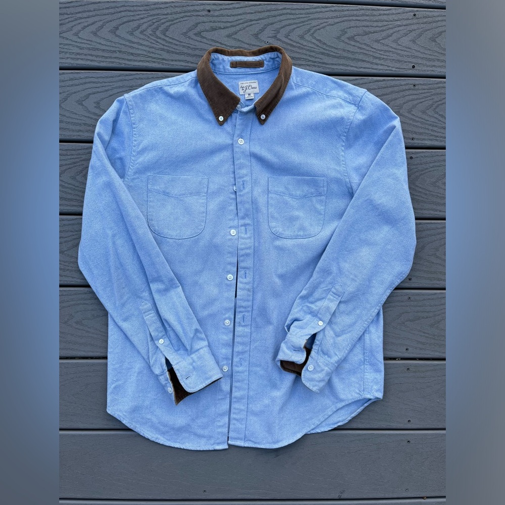 J. Crew Corduroy-collar shirt in brushed Portuguese cotton from Somelos